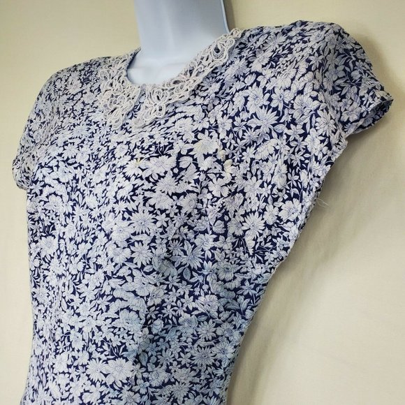 Byer Too Womens Vintage 90s Floral Dress Cottage Core Long Lace Size 7 - Picture 4 of 12